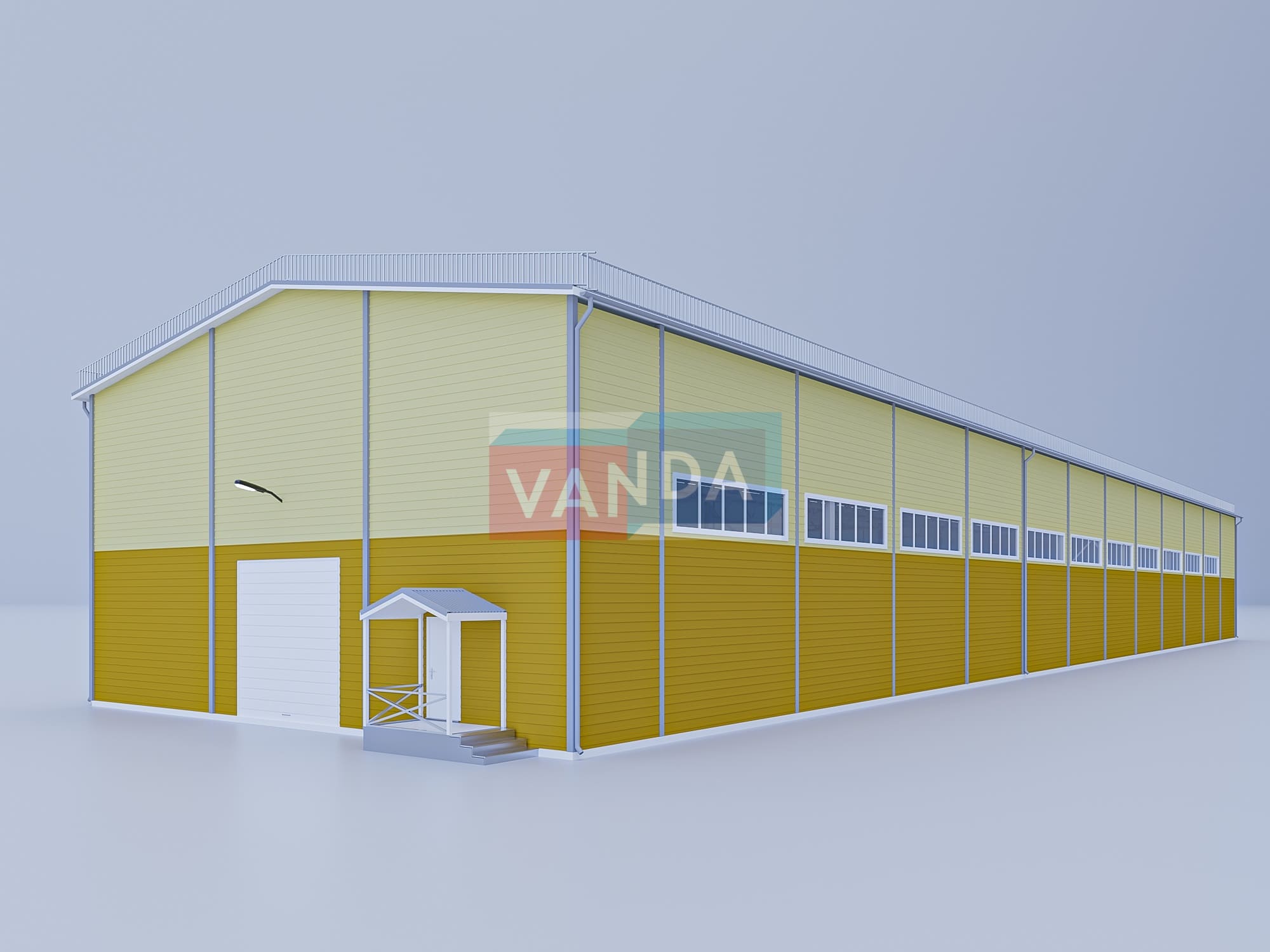 Ангар из сэндвич панелей 75х18